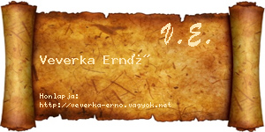 Veverka Ernő névjegykártya